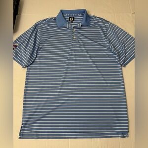 FootJoy Striped Performance Polo - Blue & White size L